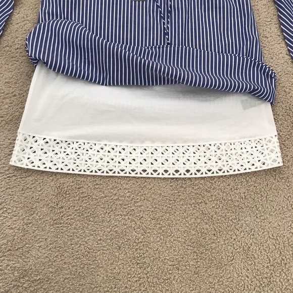 NWT Dolce Vita Delainey Blue and White Off The Shoulder Striped Dress Size M - Picture 8 of 8